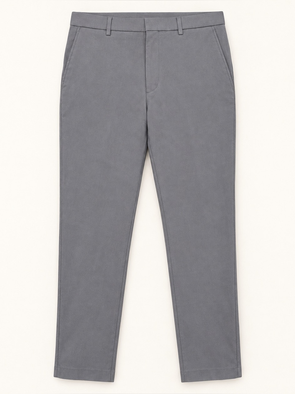 Men's Light Grey Chinos - Modern Straight Fit Performance and Stretch 32x32